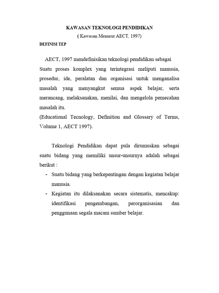 Definisi dan Cakupan TEP AECT 1997 | PDF | Seni | Komputer