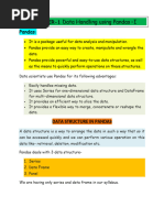 Class XII Data Handlinng Using PandasI