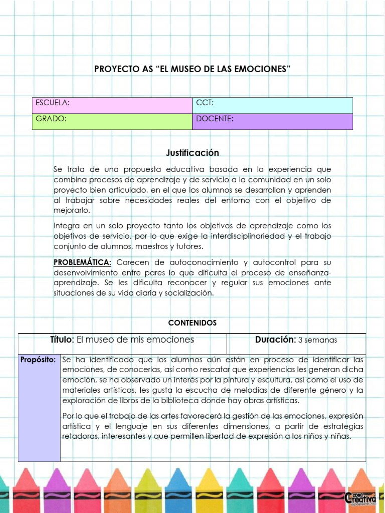 Museo de las Emociones en Primer Grado | PDF