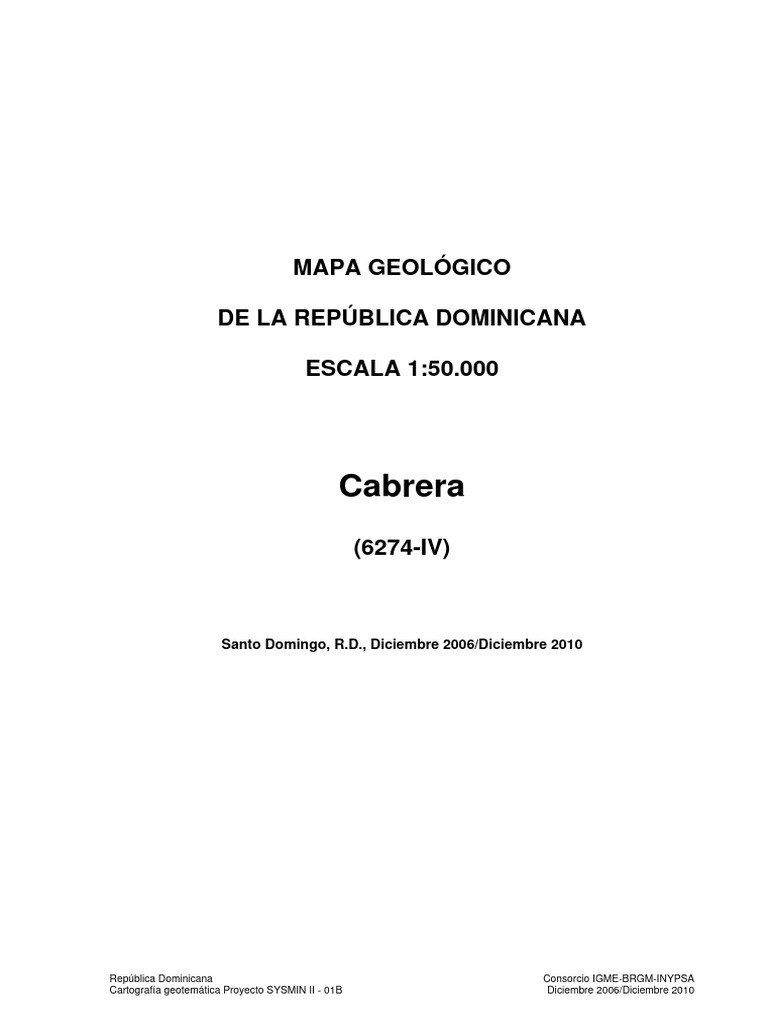 Mapa Geológico de Cabrera, RD | PDF | Minería | Mapa