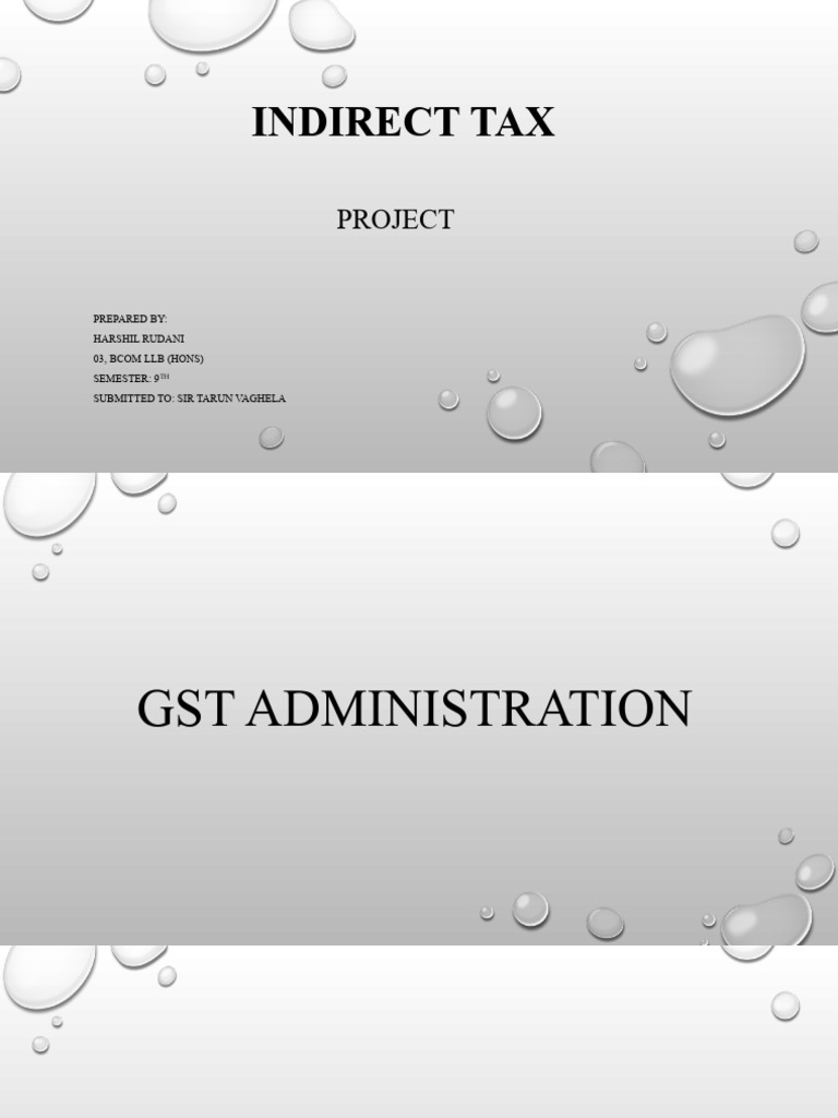 Indirect Tax Project (Harshil Rudani) | PDF