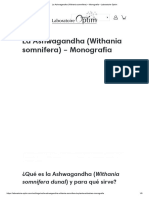 La Ashwagandha (Withania Somnifera) - Monografia - Laboratoire Optim