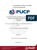 Conocimiento didáctico matemático que deben manifestar profesores de secundaria en relación a tareas sobre ecuaciones