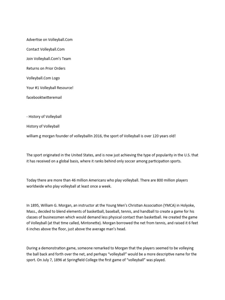 Volleyball Timeline PDF