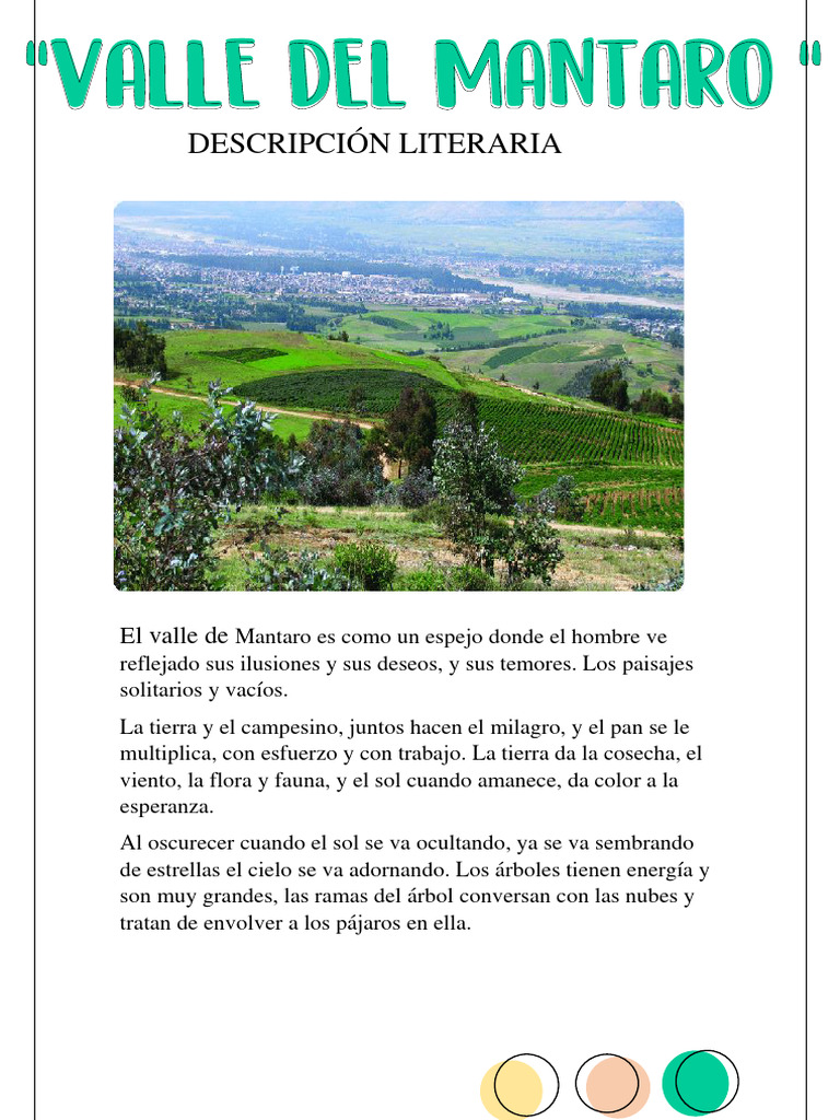 Descripción del Valle del Mantaro | PDF