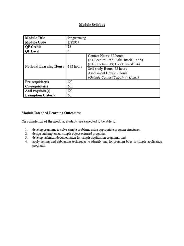 Itp3914 programming syllabus feb2020 pdf