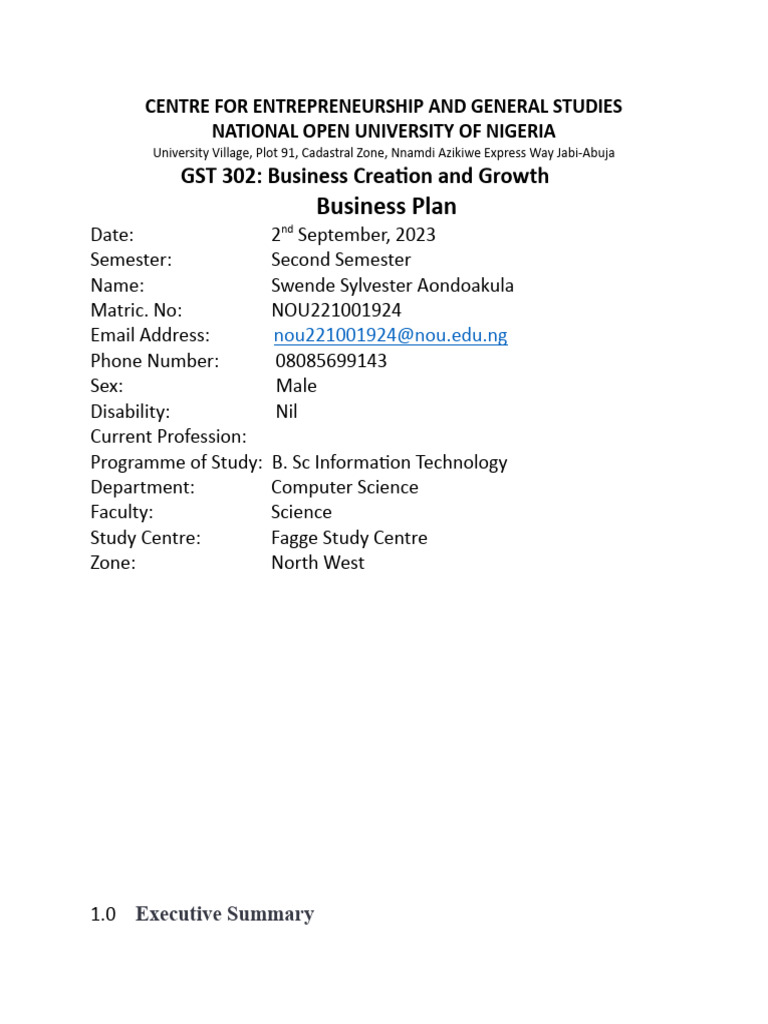 Business Plan for I-Tech Enterprises | PDF | Marketing | Internet