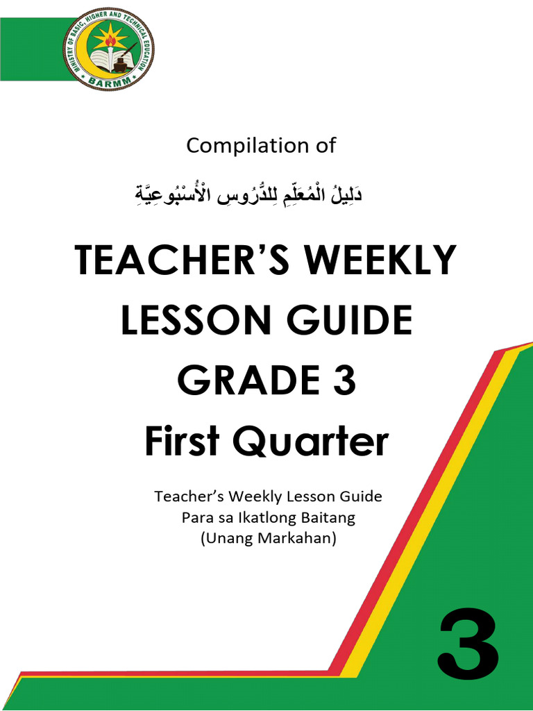 Grade 3 Teacher's Weekly Lesson Guide | PDF