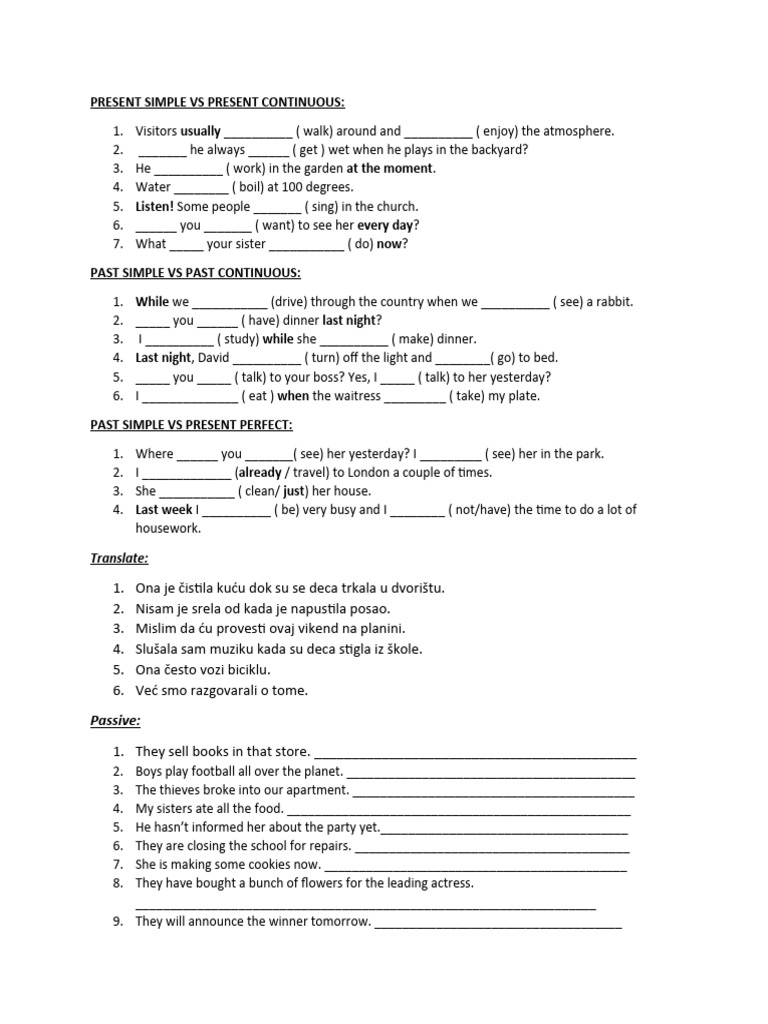 Ivana Stankovic's Language Exercises | PDF