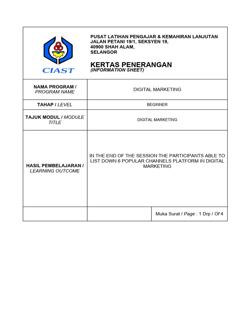 Kertas Penerangan - Format | PDF