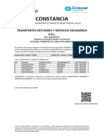 Transportes y Servicios Sergem Sac Octubre