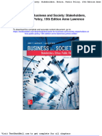 Test Bank For Business and Society Stakeholders Ethics Public Policy 15th Edition Anne Lawrence James Weber