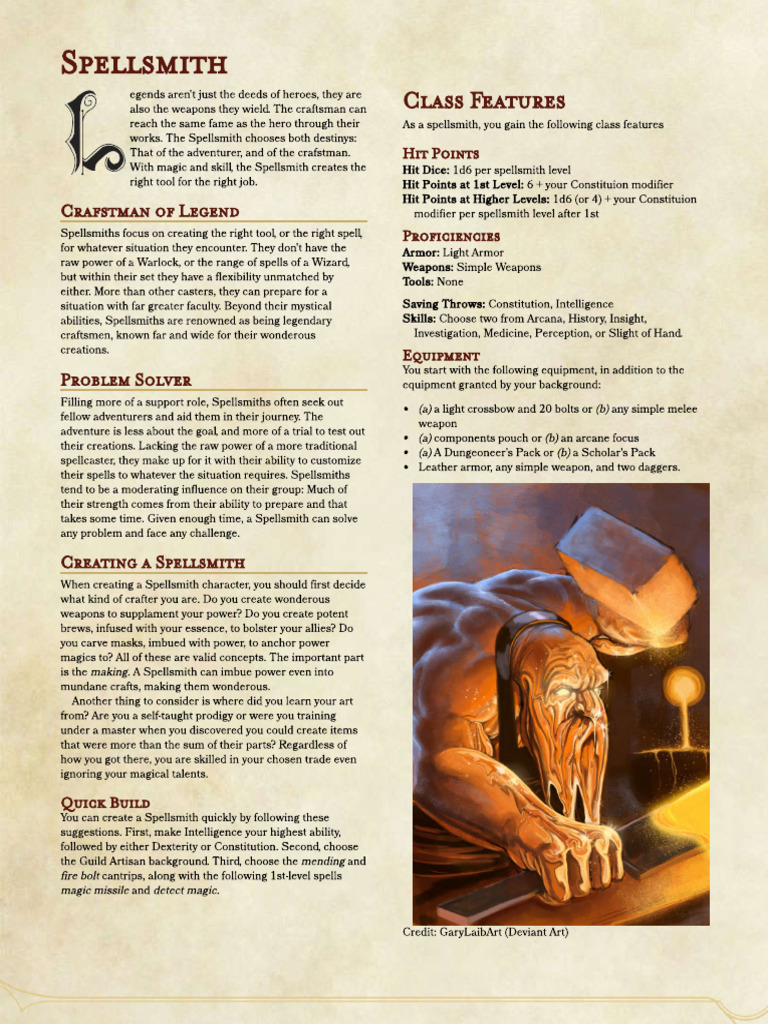 Spell Smith Class | PDF