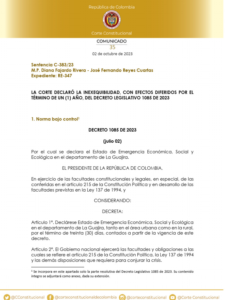 Comunicado C-383 de 2023 VF2023 | PDF