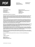 Letter From Wells Fargo To Columbia Mayor Daniel Rickenman and The South Carolina Department of Employment and Workforce.