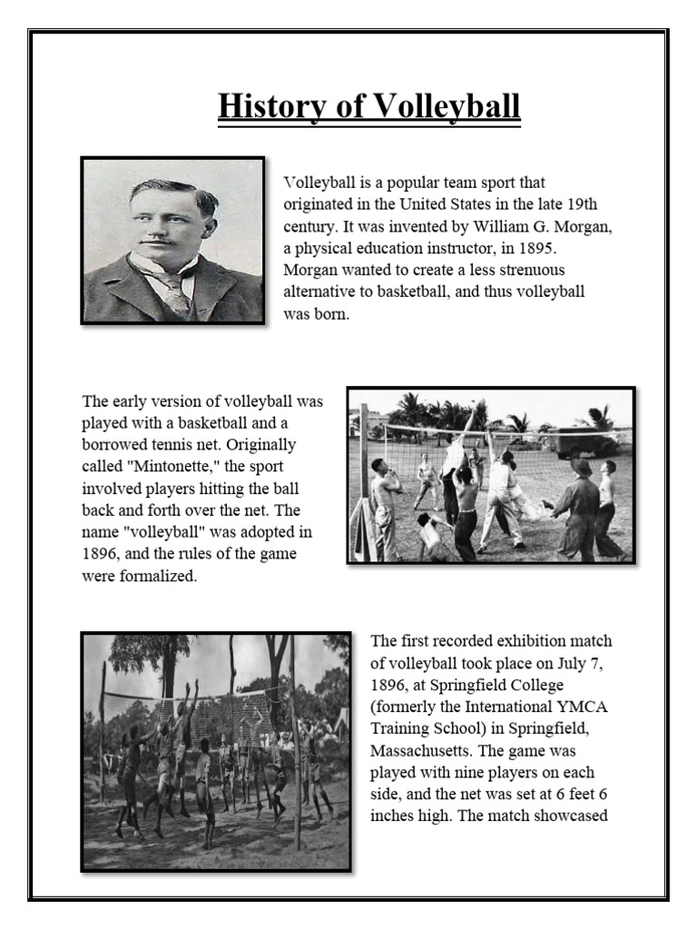 History of Volleyball PDF Volleyball Sports