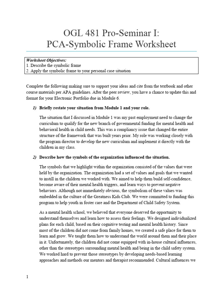 5 Symbolic Frame Worksheet 9 | PDF