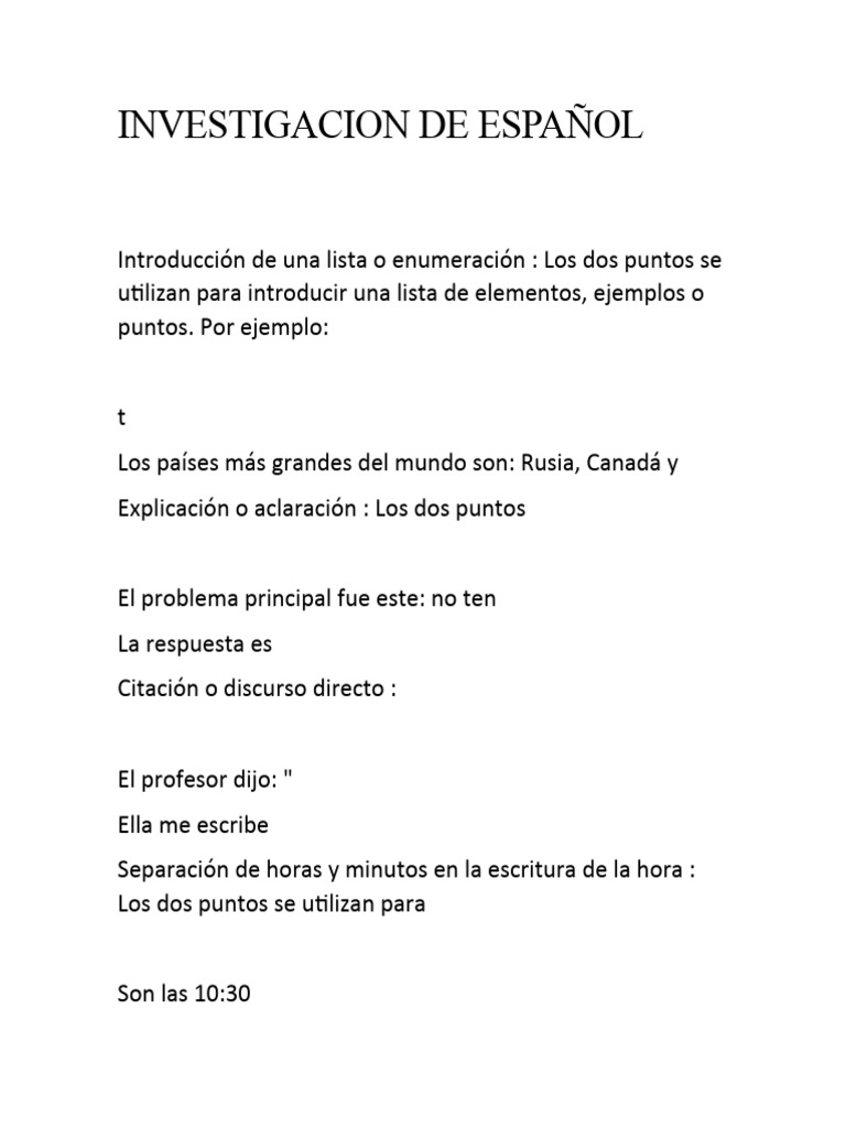 INVESTIGACION DE ESPAÑOL | PDF