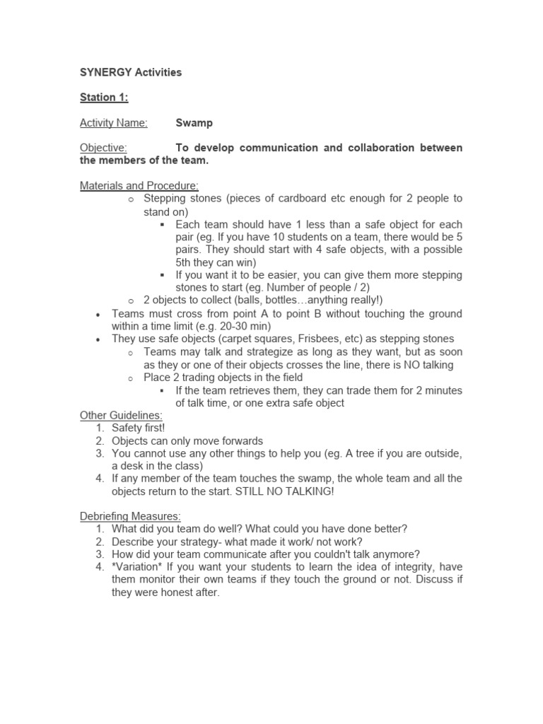 Team Building Activties PDF