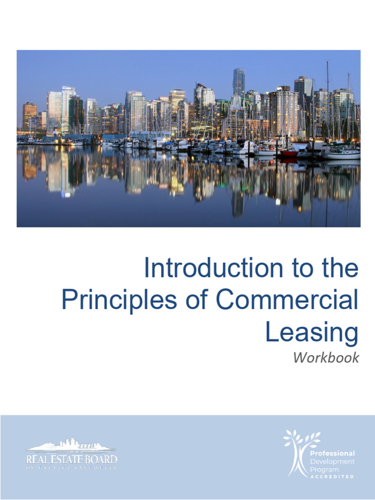 Introduction To The Principles Of Commercial Leasing Workbook V19
