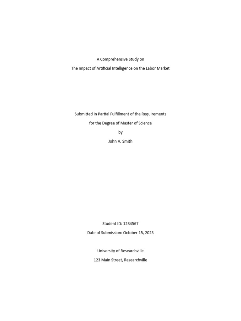 The Impact of Artificial Intelligence On The Labor Market | PDF