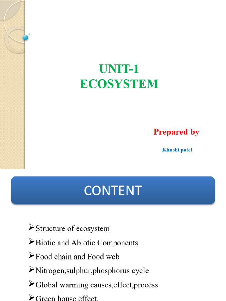 Structure of Ecosystem (1) | PDF