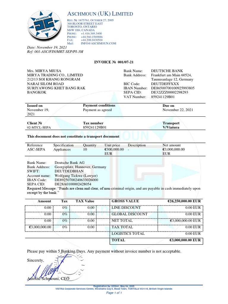 001-ASC-FIN-MRT-SEP-3MM Proforma Invoice (PI) Mirya Trading Co. LLC ...
