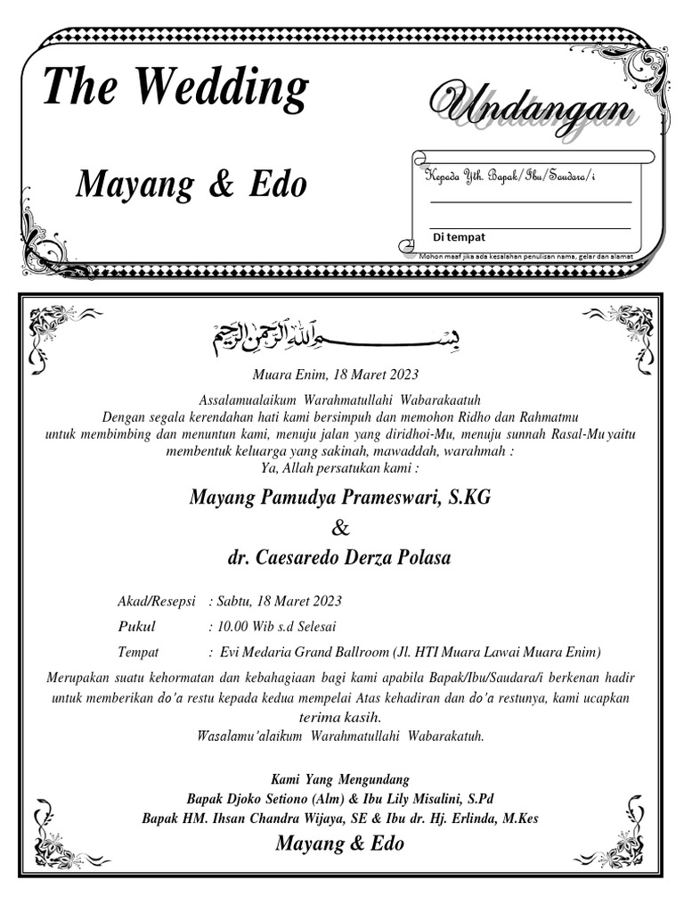 Undangan Wedding Edit Pdf