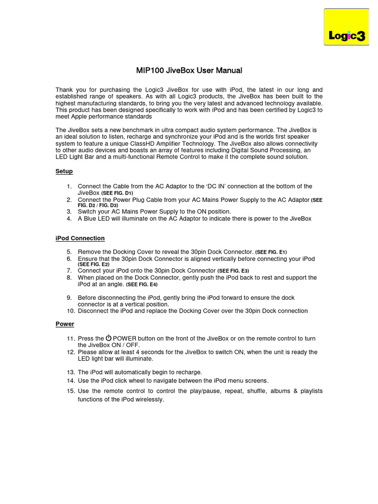 Logic3 Jivebox | PDF