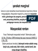 Masyarakat Marginal & Rentan