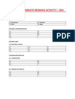 Pre-Inter Reading Activity Template