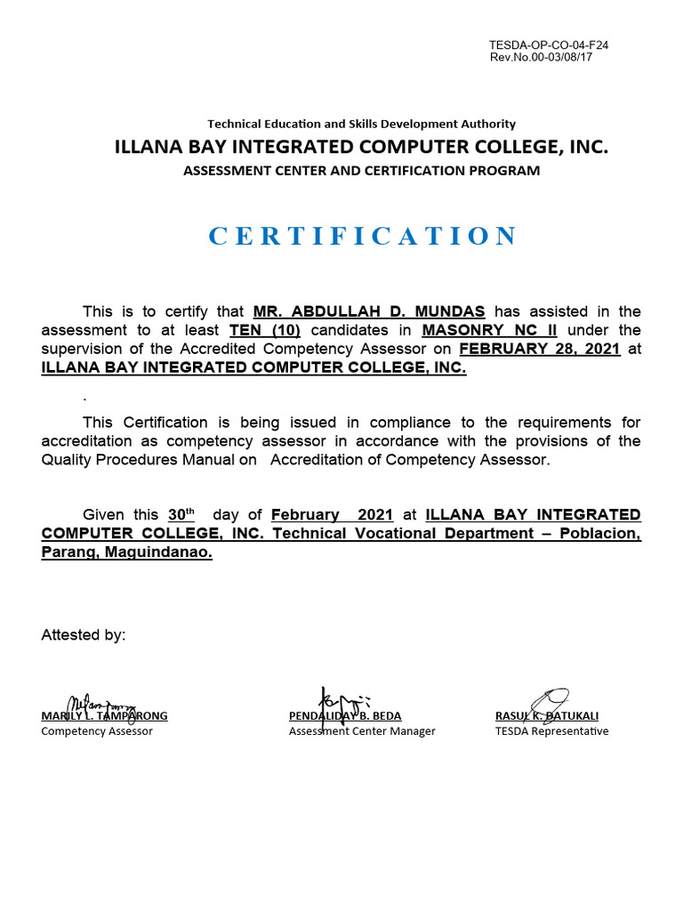 Certification of Loading | PDF