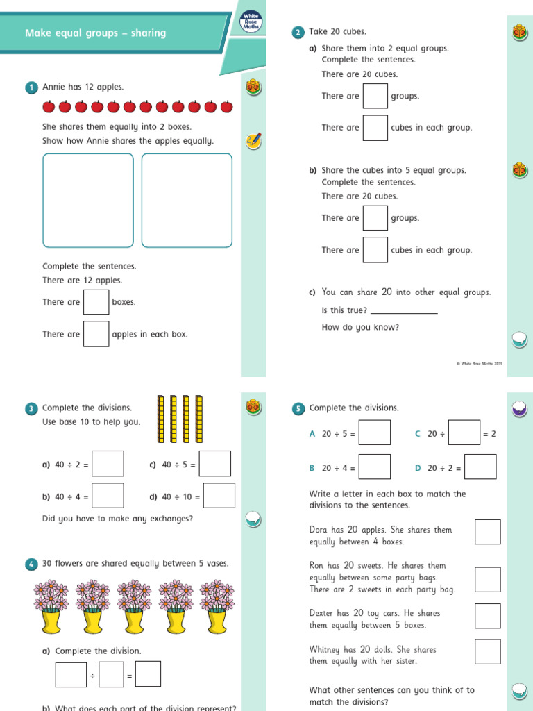 Lesson 2 - Make Equal Groups - Sharing 2019 | PDF