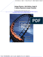 Test Bank For College Physics 10th Edition Hugh D Young Philip W Adams Raymond Joseph Chastain