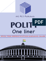 Polity (English) One Liner