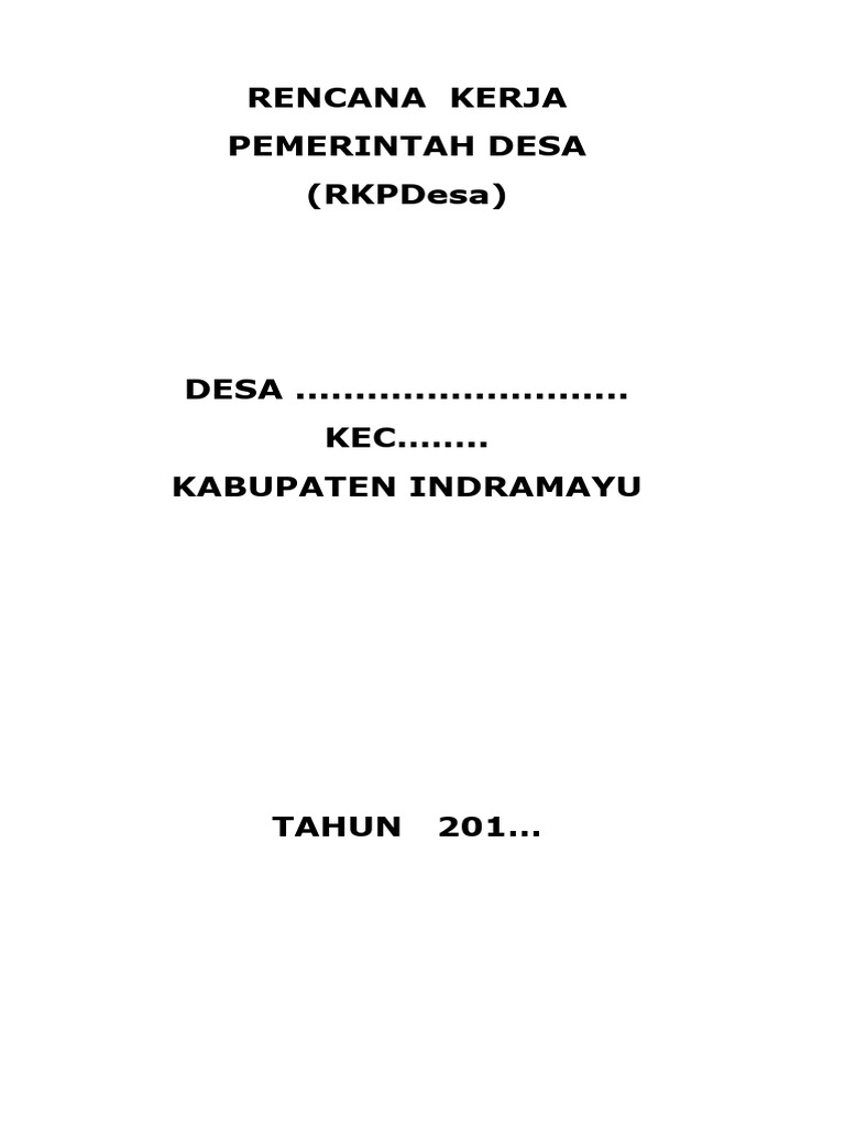 DOKUMEN RKPDes Word (Regulasi Desa) | PDF | Pengelolaan Keuangan & Uang ...