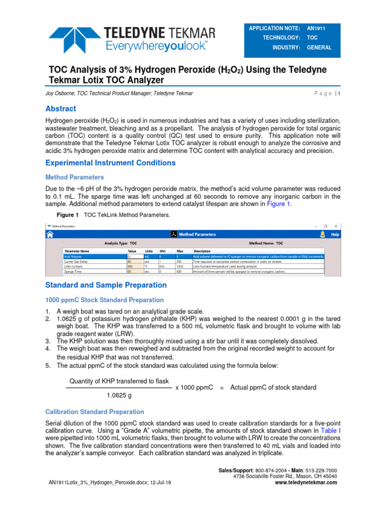 AN1911 Lotix3 Percent Hydrogen Peroxide PDF