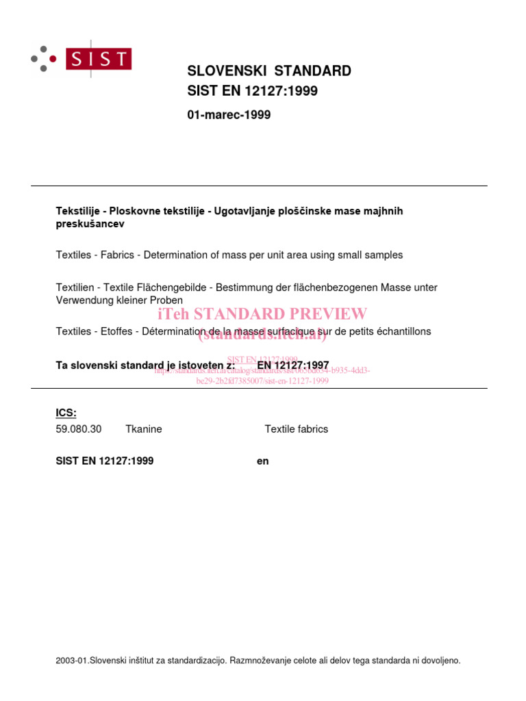 Sist en 12127 1999 | PDF