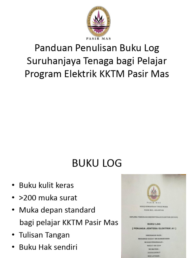 Panduan Penulisan Buku Log Suruhanjaya Tenaga Bagi Pelajar | PDF