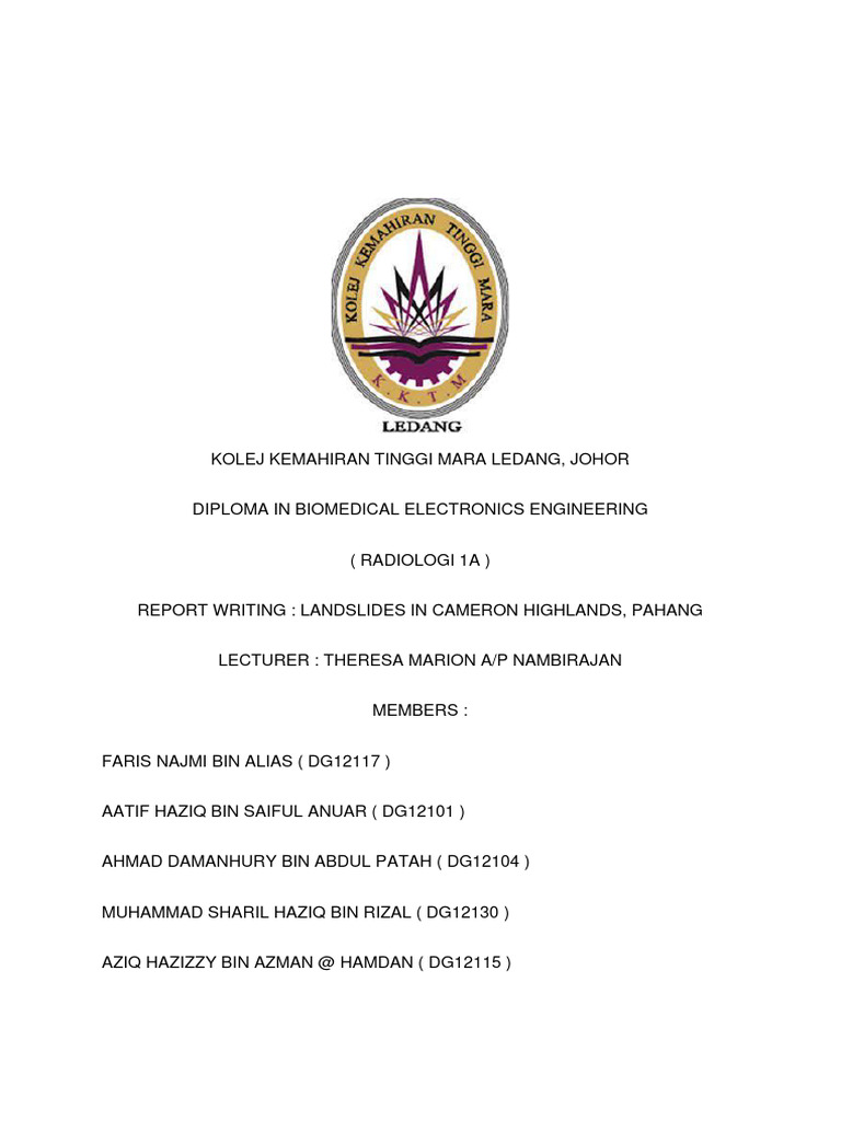 Kami Export LANDSLIDES IN CAMERON HIGHLANDS, PAHANG PDF
