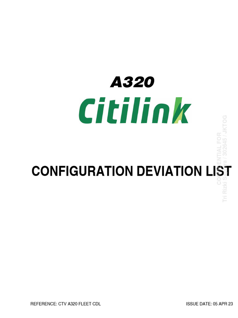 A320 Configuration Deviation List | PDF