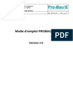 Mode D'emploi PROBAU-S: Devis / Calcul / Demande de Prix