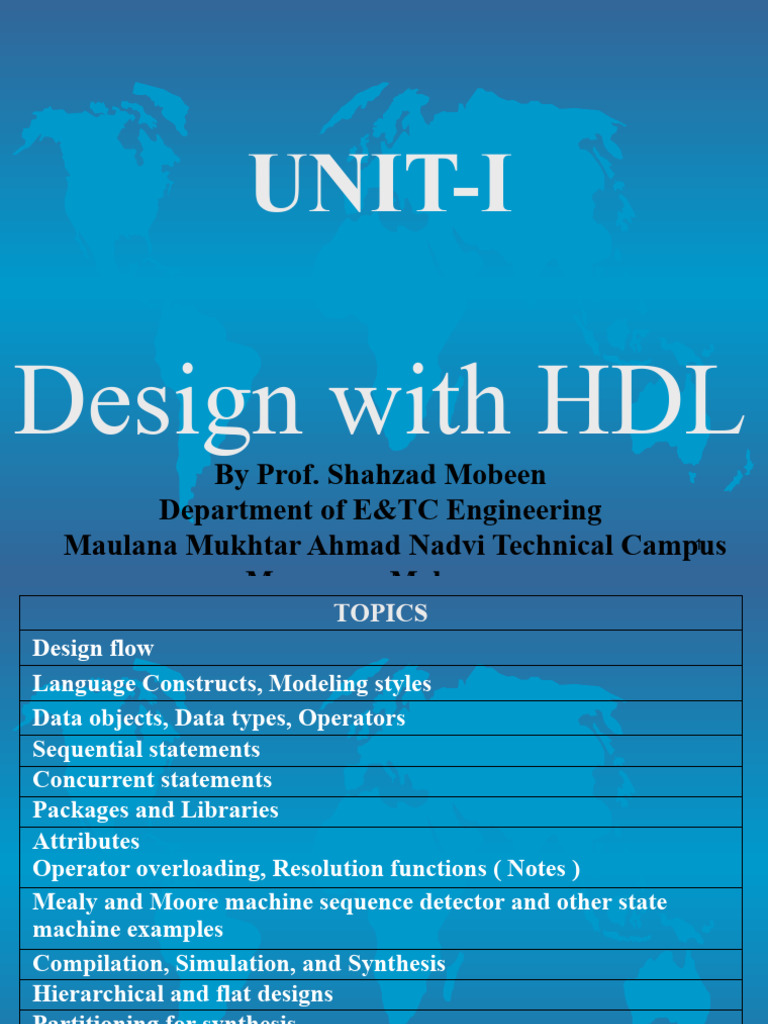 Vlsi UnitI PDF Vhdl Hardware Description Language