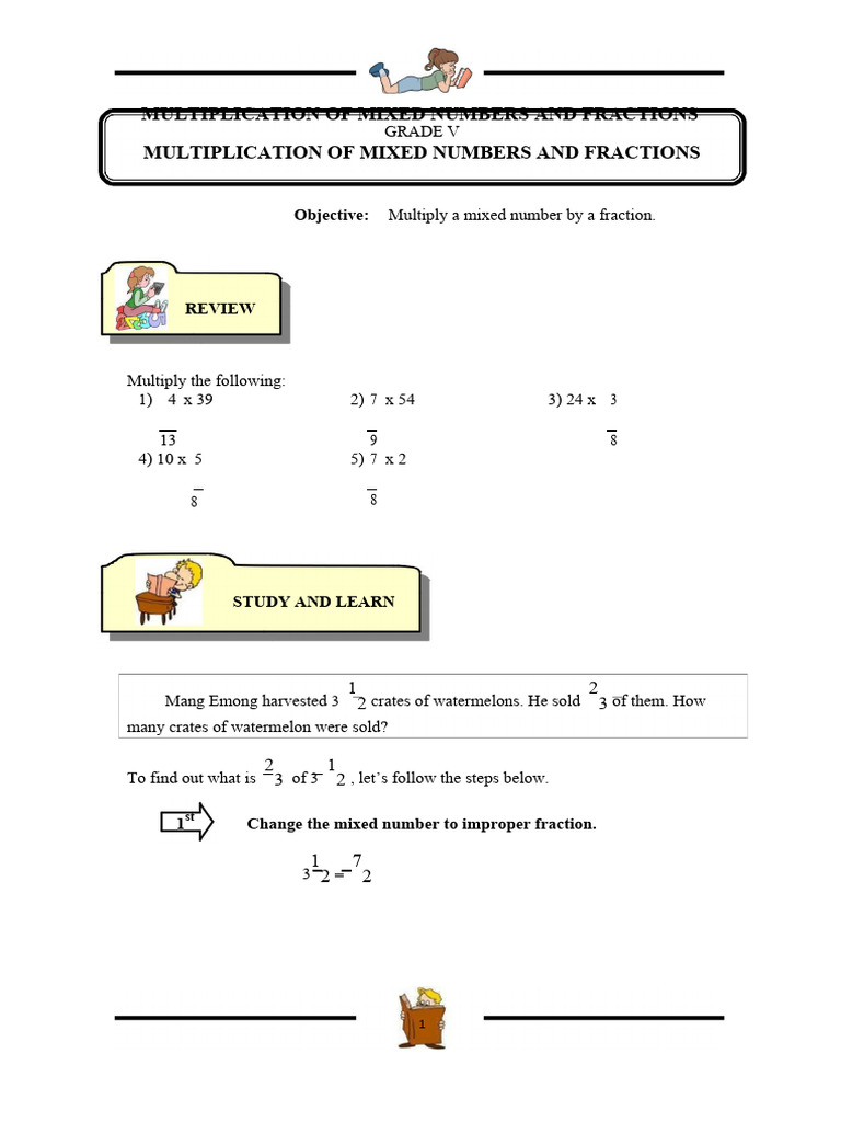 Multiplying Fractions Pdf