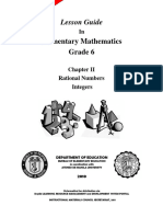 Lesson Guide - Gr. 6 Chapter II - Integers v1.0