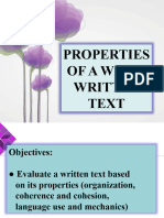 RWS - Properties of A Well-Written Text