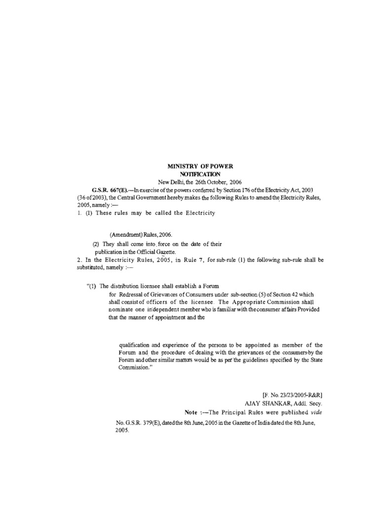 15 (B) Electricity (Amendment) Rules, 2006 PDF