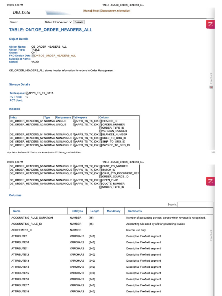 OE Order Headers All | PDF