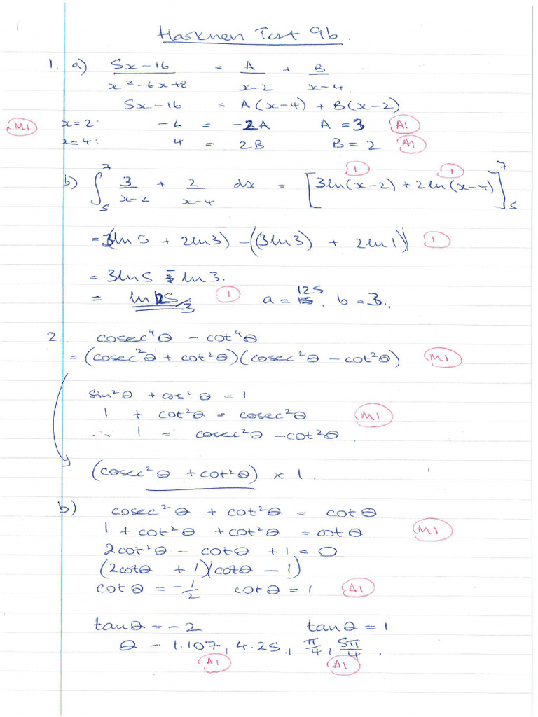 Harkness Test 9b Ans | PDF