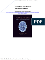 Test Bank for Foundations of Behavioral Neuroscience 9th Edition Carlson